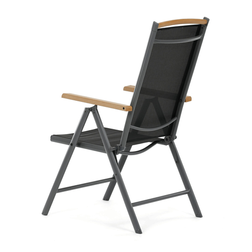 Zahradní židle, hliník, síťovina, šedá, AZC-W1408 GREY