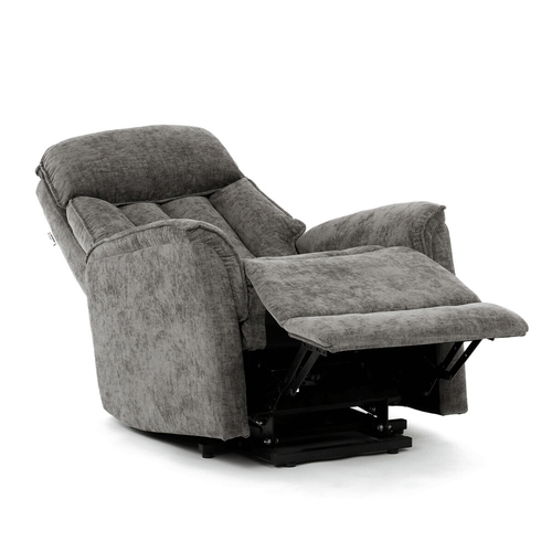 Polohovací křeslo, elektrické kabelové ovládání, šedá, látka, TV-H9727 GREY2