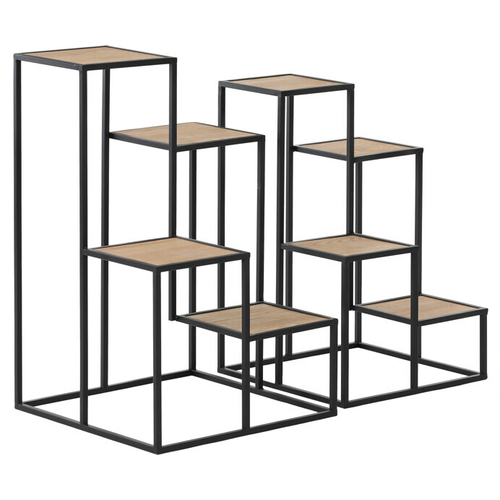 Stojan 4 patrový - kov a MDF deska (dýha jasan), cena za sadu 2 ks