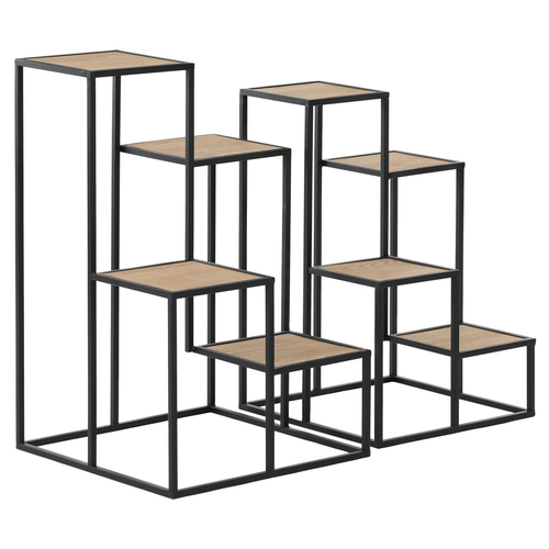 Stojan 4 patrový - kov a MDF deska (dýha jasan), cena za sadu 2 ks