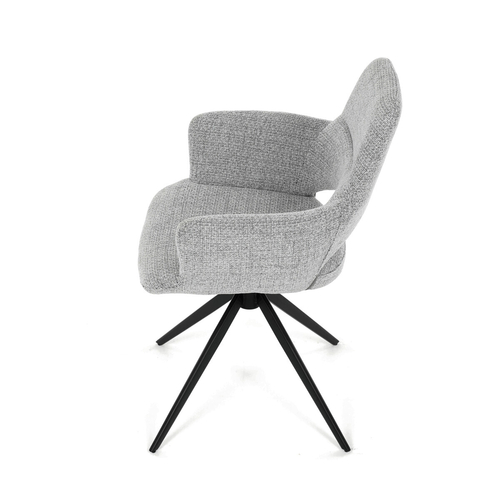 Jídelní židle otočná 360°, šedá, látka, DCH-D1320 GREY2