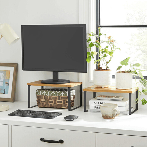 Polička, bambus, černá, AUK-E1002 BK