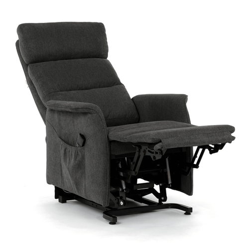 Polohovací křeslo, elektrické kabelové ovládání, šedá, látka, TV-L8960 GREY2