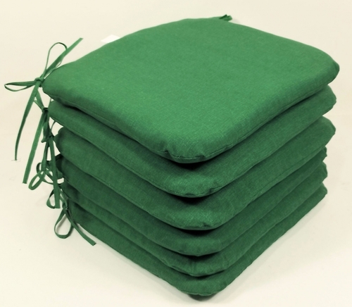 Sedák 40x40 cm látka tmavě zelený melír - set 6 kusů