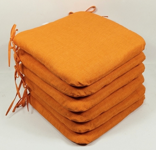 Sedák 40x40 cm látka oranžový melír - set 6 kusů