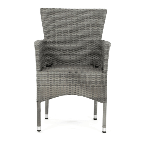 Zahradní židle, kov, polyratan, šedá, AZC-S2118 GREY