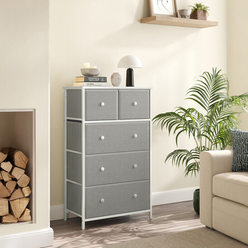 Komoda 56x30x93cm, kov, šedá, AUK-E1051 GREY
