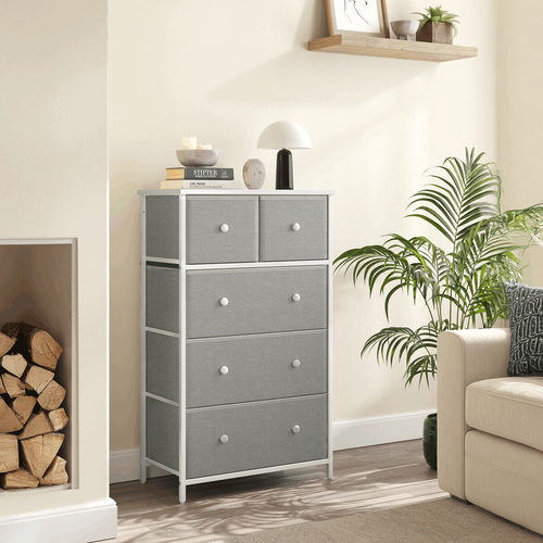 Komoda 56x30x93cm, kov, šedá, AUK-E1051 GREY