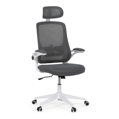 Kancelářská židle, houpací mechanismus, šedá síťovina, KA-Q843 GREY