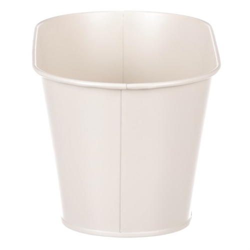 Obal kovový - truhlík s kopretinami, barva krémová