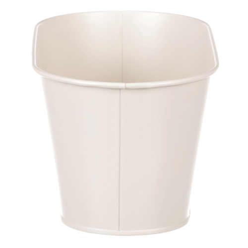 Obal kovový - truhlík s kopretinami, barva krémová