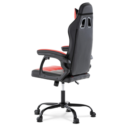 Herní křeslo, houpací mechanismus, červená ekokůže, KA-L626 RED