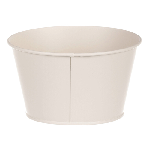 Obal kovový - nízký, motiv kvetoucího máku, krémový