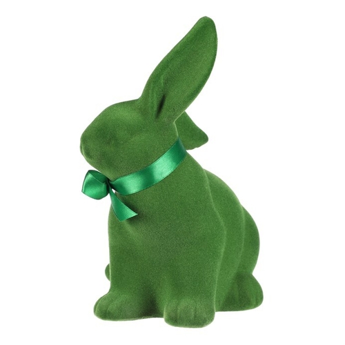 Zajíc - keramická figurka, semišový povrch, vel. M, zelená