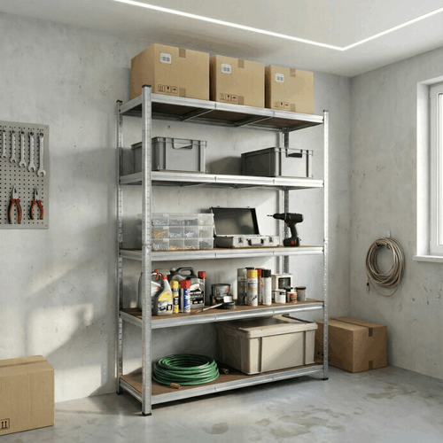 Regál, kov, stříbrná, AUR-G2120 SIL