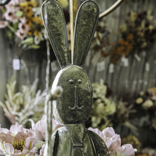 Zajíc - kovová dekorace, zlatá, mix 2, cena za 1 ks