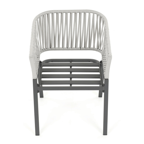 Zahradní židle, kov, látka, šedá, AZC-S1430 GREY