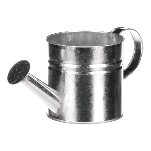 Obal na květiny - konev, zinkový, barva stříbrná