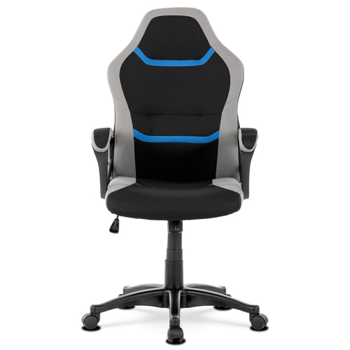 Herní židle, houpací mechanismus, černá látka, KA-L611 BLUE