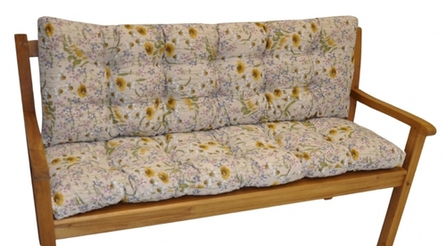 Polstr na zahradní lavičku 150 cm - motiv luční kvítí