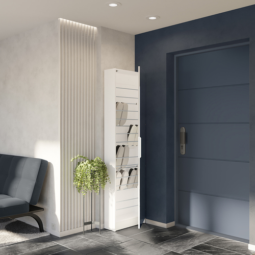 Botník se zrcadlem 305397 bílý