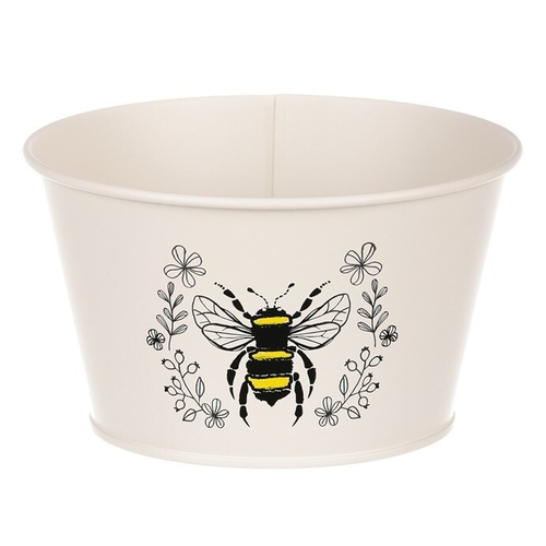 Obal kovový - motiv včelky, barva krémová