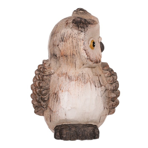 Sova - keramická figurka, barva hnědá