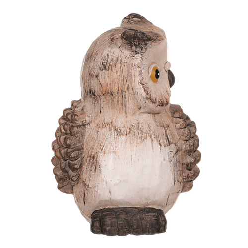 Sova - keramická figurka, barva hnědá