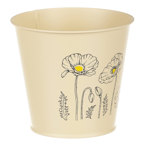 Obal kovový - motiv kvetoucího máku, žlutý