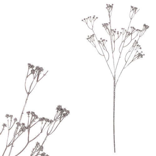 Gypsophila - umělá větev s kvítky, stříbrná barva
