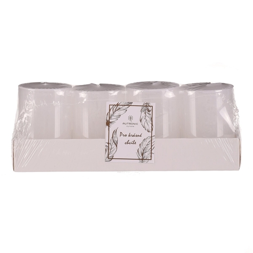 Svíčka bez vůně - parafín, barva bílá, cena za balení (4 ks)