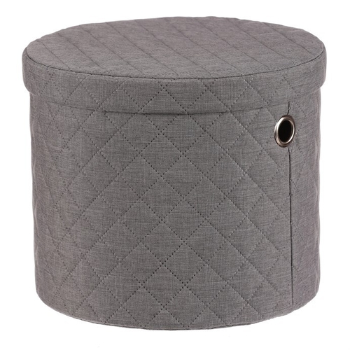 Koš prádelní - látka, kulatý, šedý, cena za sadu 5 ks