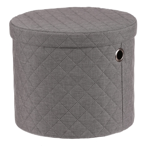 Koš prádelní - látka, kulatý, šedý, cena za sadu 5 ks