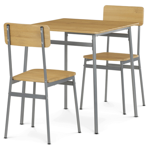 Jídelní set s 2 židlemi, 70x70x76cm, mdf, dub, AUT-O2122 OAK