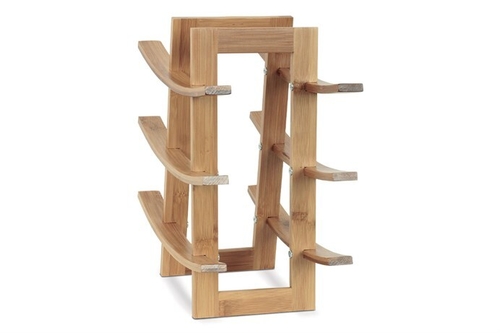 Stojan na víno - bambusový, třípatrový, barva přírodní