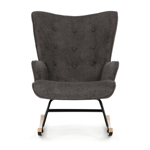 Houpací křeslo, šedá, látka, AK-373 GREY2
