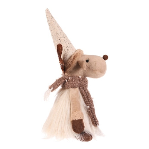 Sob - látková figurka, sedící, béžovo-hnědá