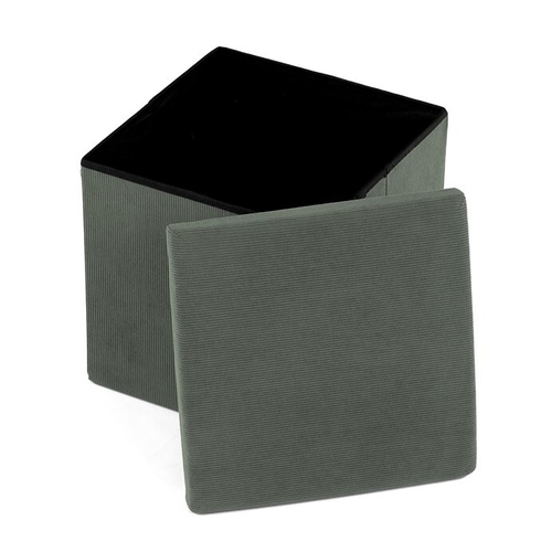 Taburet s úložným prostorem, zelená, manšestrová látka, TAB-471 GRN6