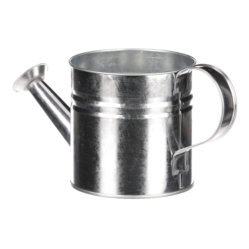 Obal na květiny - konev, zinkový, barva stříbrná