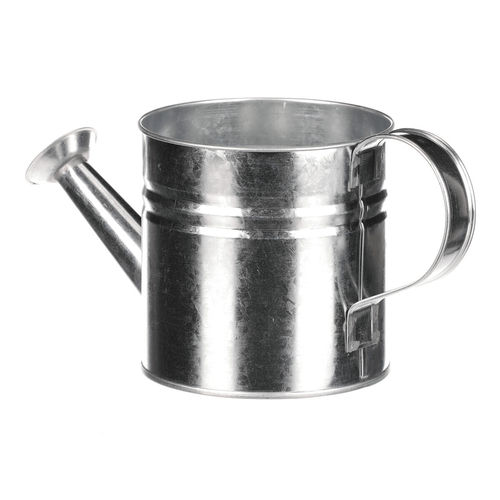 Obal na květiny - konev, zinkový, barva stříbrná