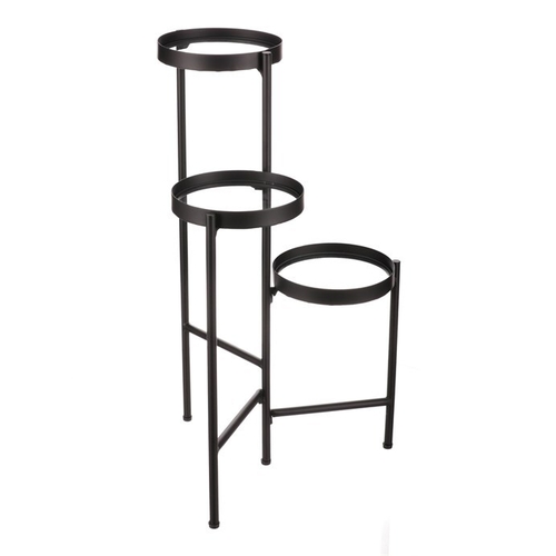 Stojan na květiny - 3 patrový, kovový se sklem