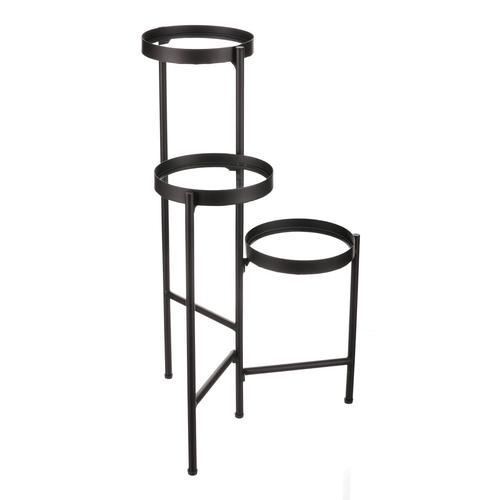 Stojan na květiny - 3 patrový, kovový se sklem