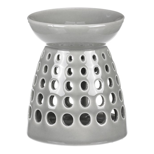 Aromalampa - porcelánová, kulaté otvory, barva šedá