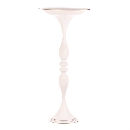 Mísa kovová - na stojanu, 83 cm, aranžovací, barva bílá
