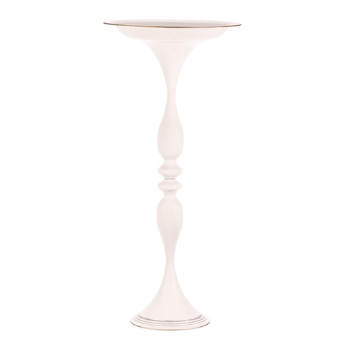 Mísa kovová - na stojanu, 83 cm, aranžovací, barva bílá