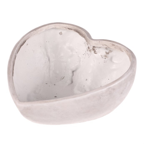 Obal květinový pietní - srdce, polyresin, šedý