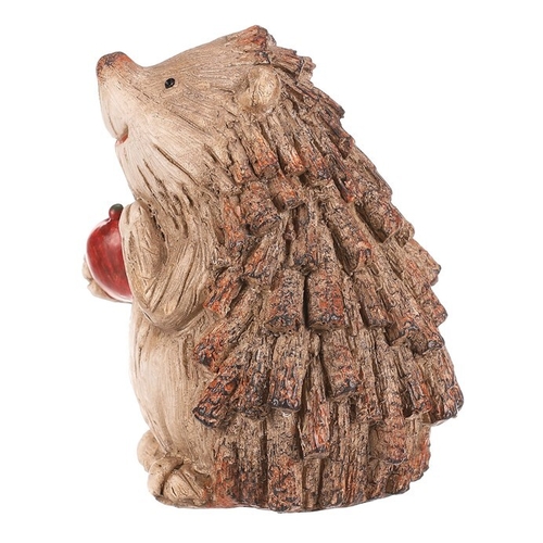 Ježek s jablkem - polyresin, béžovo-hnědý