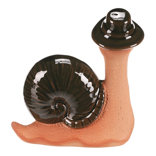 Šnek - keramická figurka, vel. L, zelená ulita