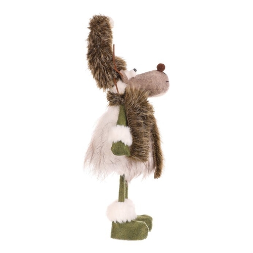 Sob - látková figurka, stojící, bílo-zelená