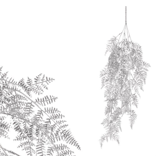 Kapradí - umělý převis, barva stříbrná matná